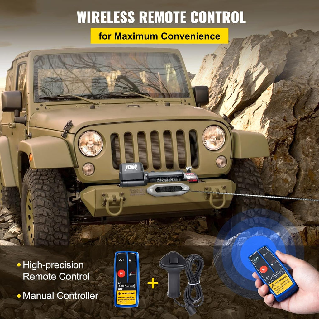 17500lb 12V Electric Winch with Wireless Remote Control Q5588