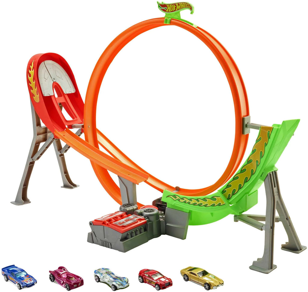 Hot Wheels Motorized Raceway Track Set with 5 Cars Y114796