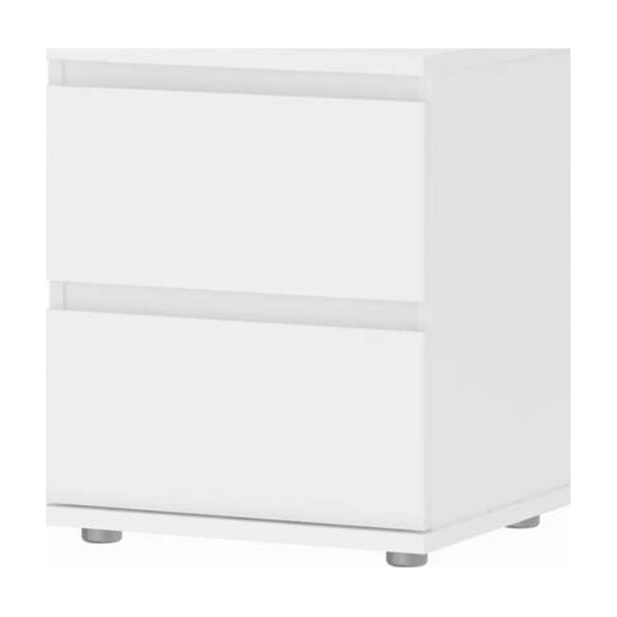 White 2 Drawer Nightstand N4271