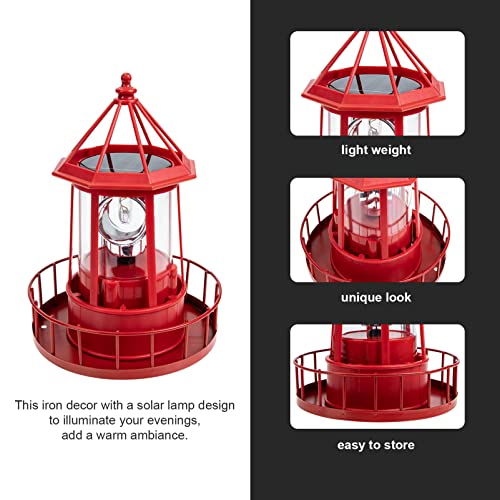 Solar Powered Rotating Lighthouse Outdoor Hanging Lamp Y6267