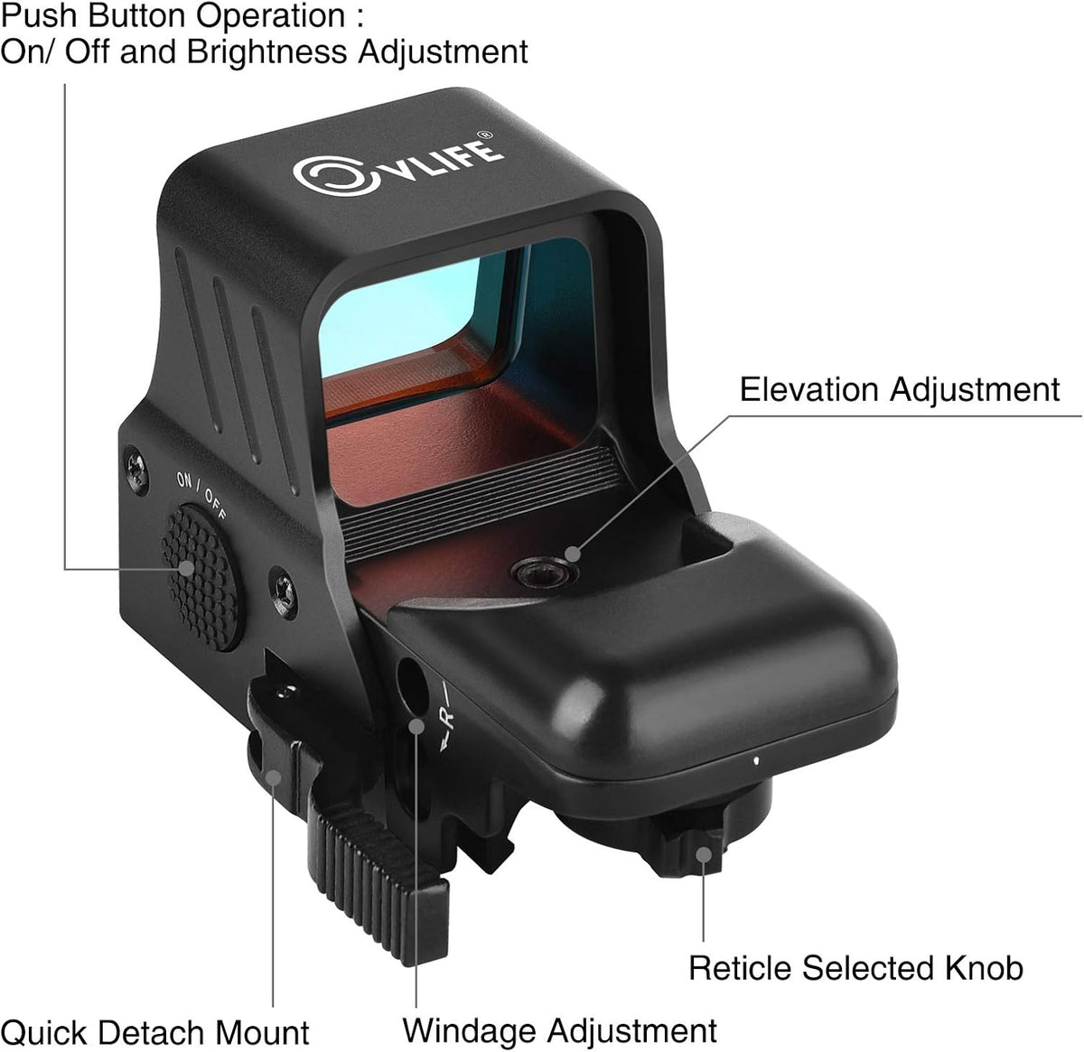 Red Dot Sight with Quick Detach Mount for 20mm Picatinny Rail Pack of 2 B282798