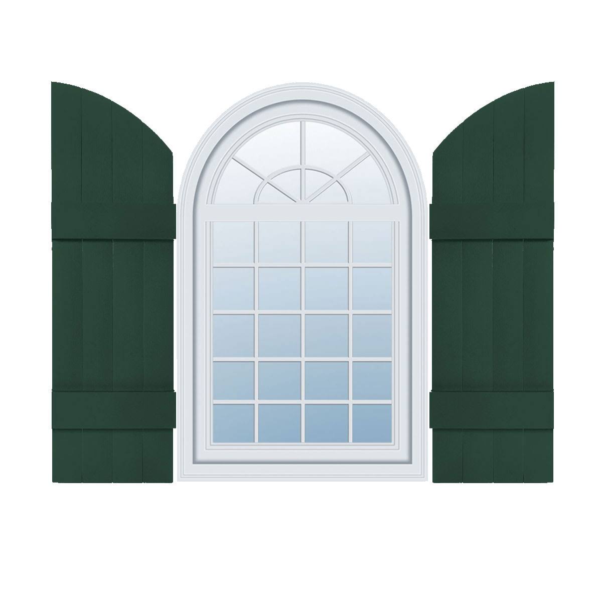 14 inch x 49 inch Vinyl Four Board Shutters with Arch Top M56897