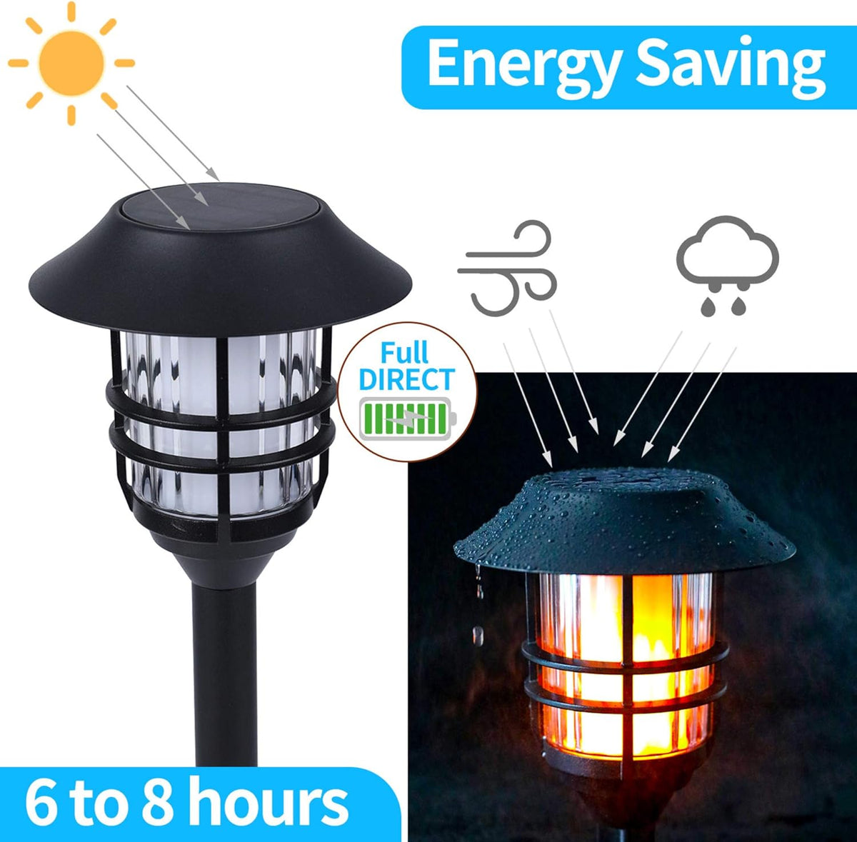 Waterproof LED Metal Solar Pathway Lights 4 Pack V55643