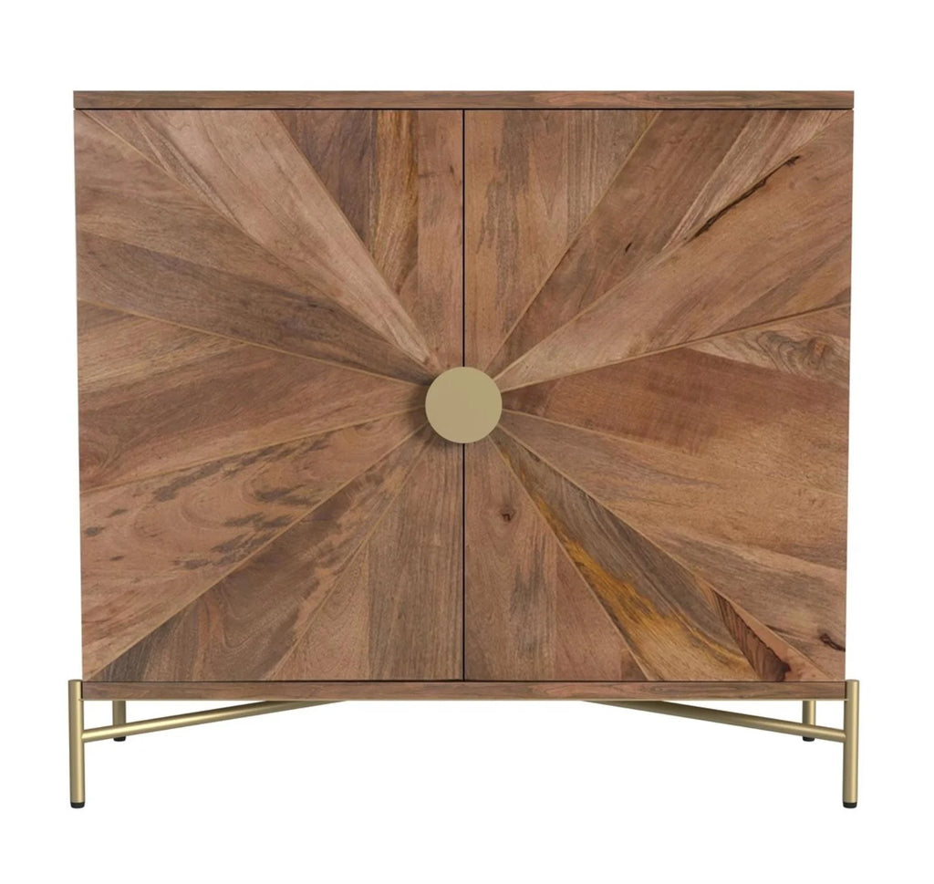 Brown Mango Wood Two Door Cabinet Y293