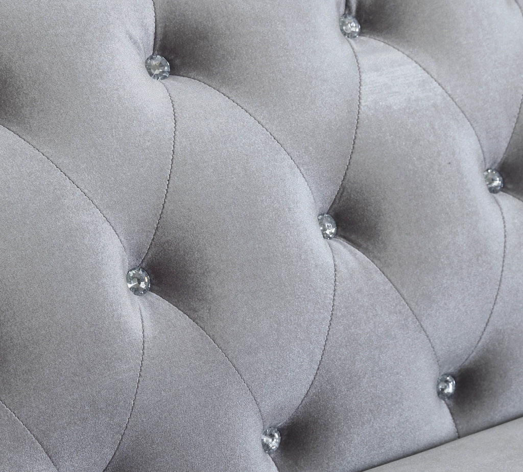 Silver Button Tufted Sofa M316