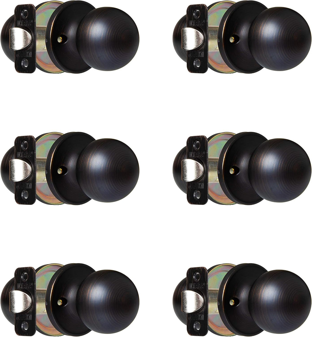 Oil Rubbed Bronze Privacy Door Knobs, Ball Style, 10 Pack V88604