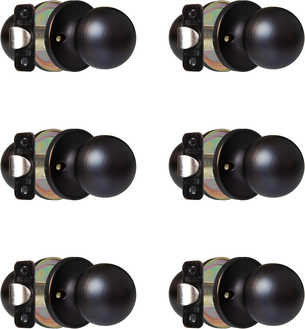 Oil Rubbed Bronze Privacy Door Knobs, Ball Style, 10 Pack V88604