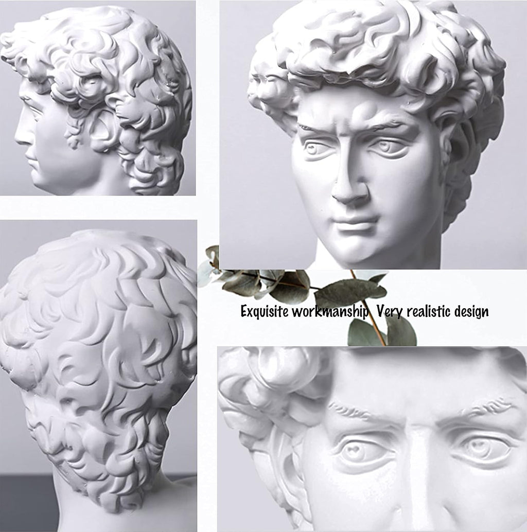 Greek Statue of David Head Bust Sculpture Figurine A369