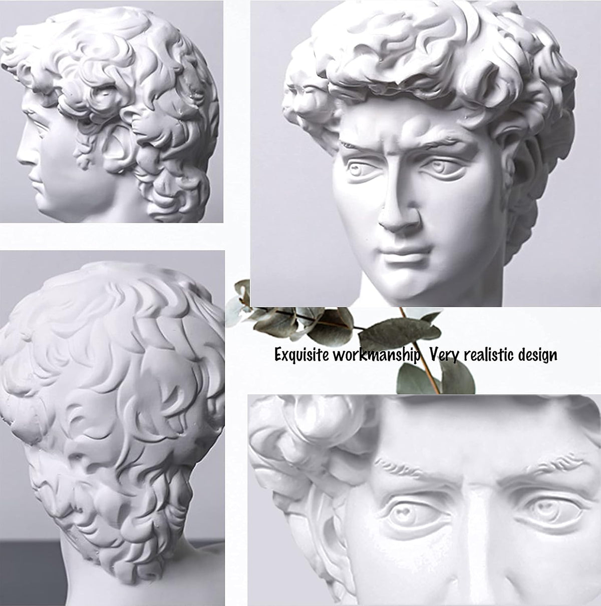 Greek Statue of David Head Bust Sculpture Figurine A369