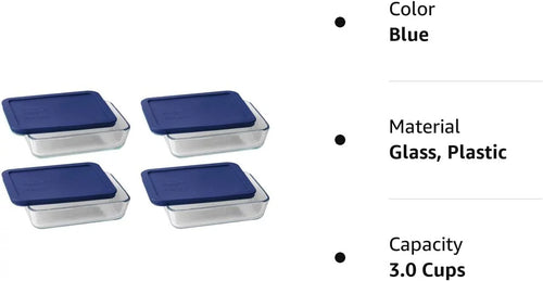 3 Cup Rectangular Dish With Plastic Cover (4) M270532