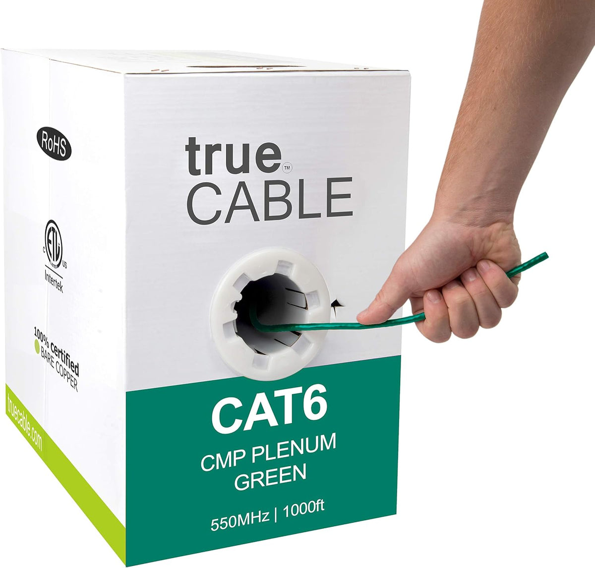 1000ft Black 23AWG 4 Pair Solid Bare Copper Bulk Ethernet Cable P8276
