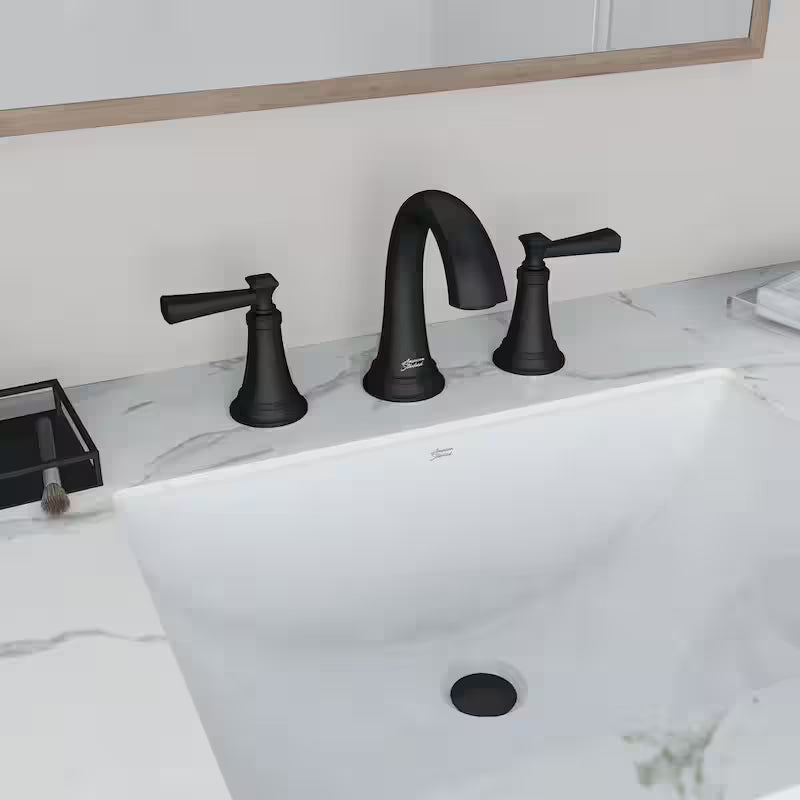 8 in. Widespread 2-Handle Bathroom Faucet in Matte Black Z122386