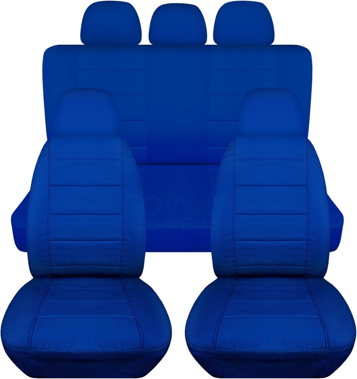 Charcoal Solid Car Seat Covers Full Set with 5 Headrest Covers E5783