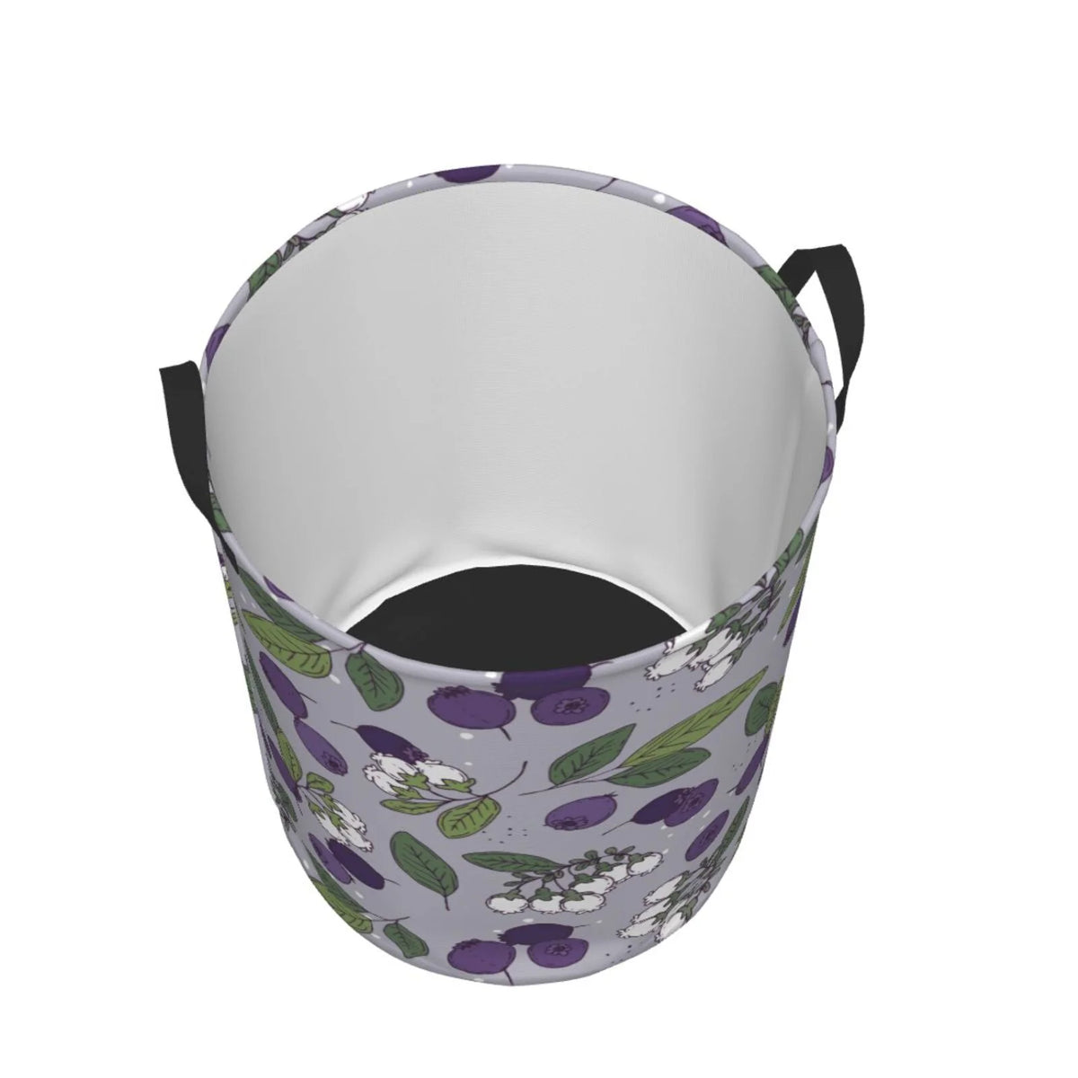 Blueberry Fruit Flower Art Pattern Collapsible Laundry Basket with Handles C978