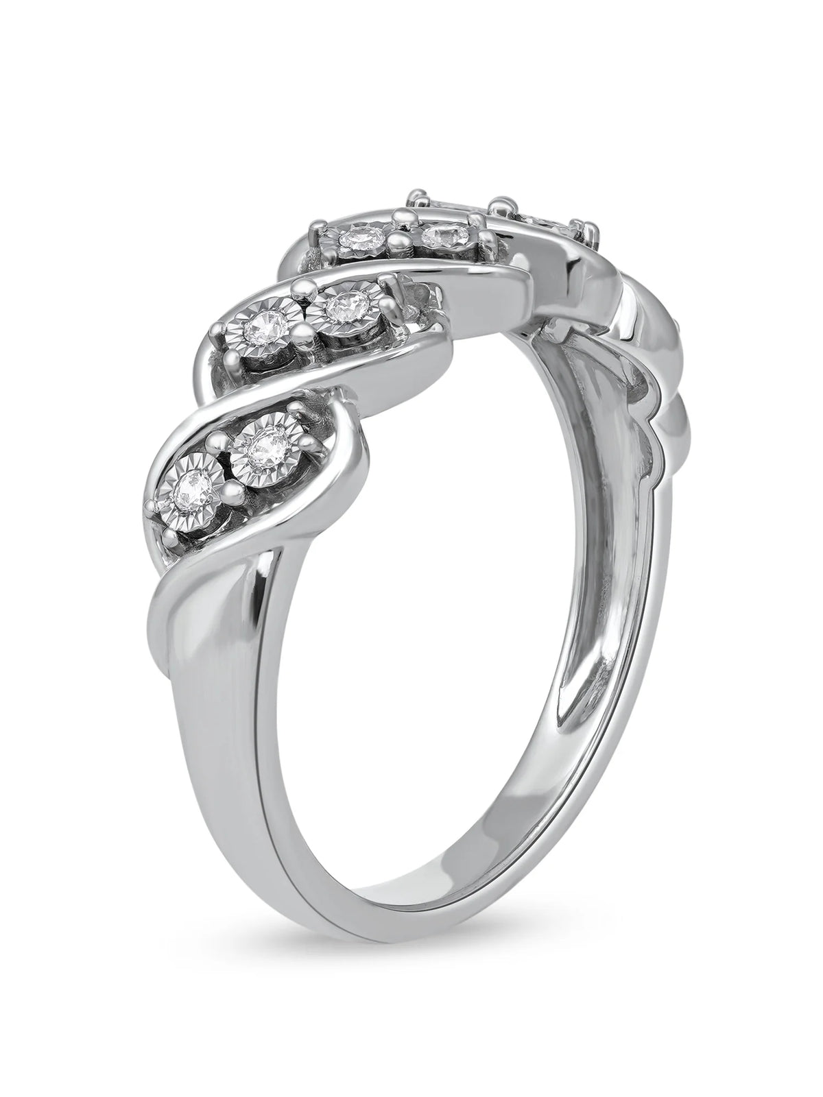 10K White Gold Diamond S-Link Band O2706