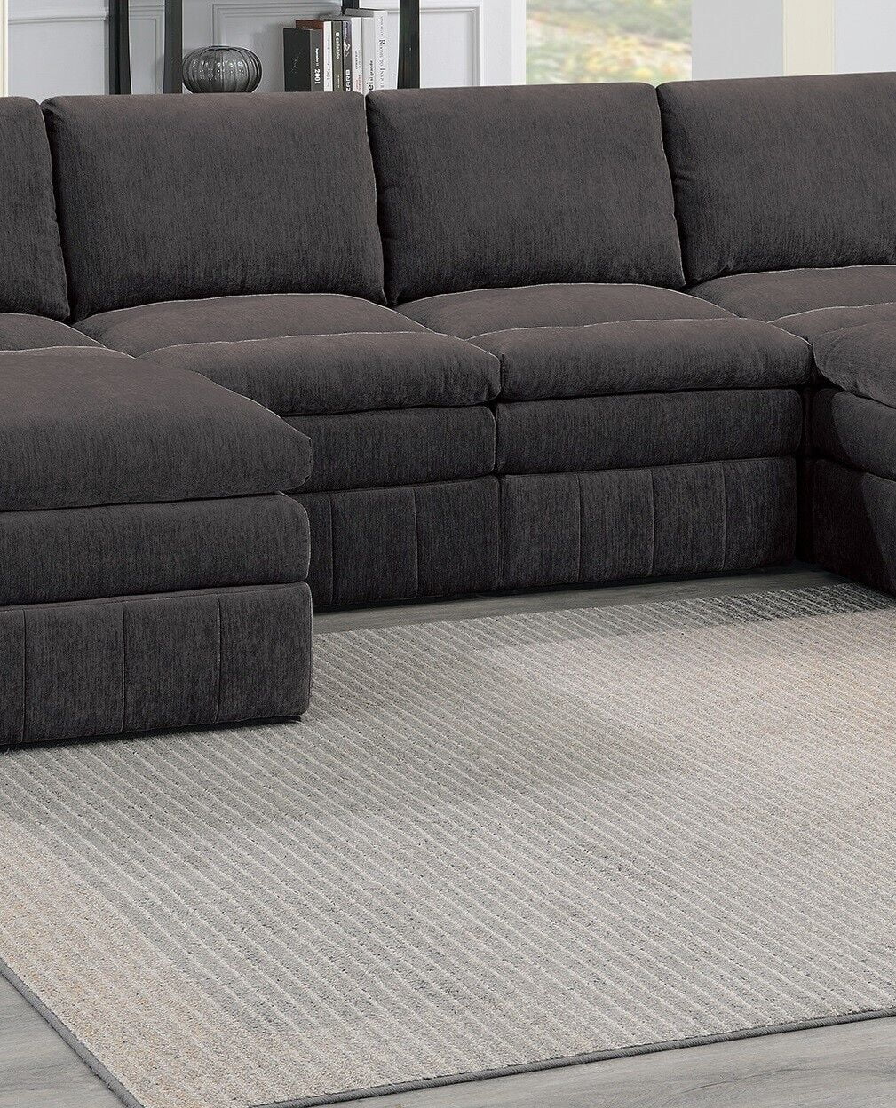 Plush Cushion 6pc Modular Sectional Set with Ottoman B8138