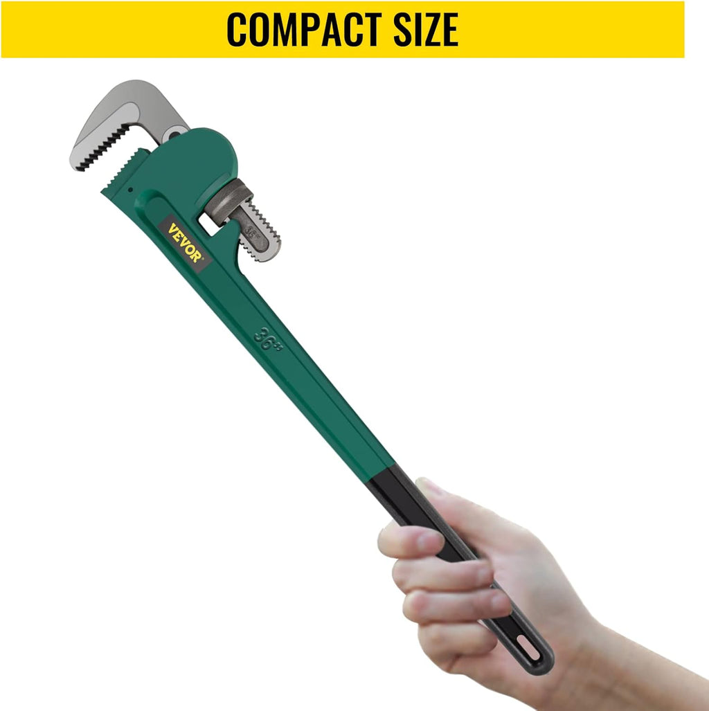 36-Inch Aluminum Straight Pipe Wrench Adjustable Heavy Duty 5” Jaw Capacity Pack of 2 J20458
