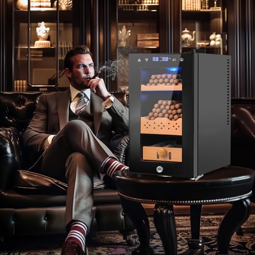 Electric Cigar Humidor 25L 200 Counts Thermostatic Cooler Cabinet H45279
