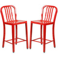 Red Metal Counter Stools L393