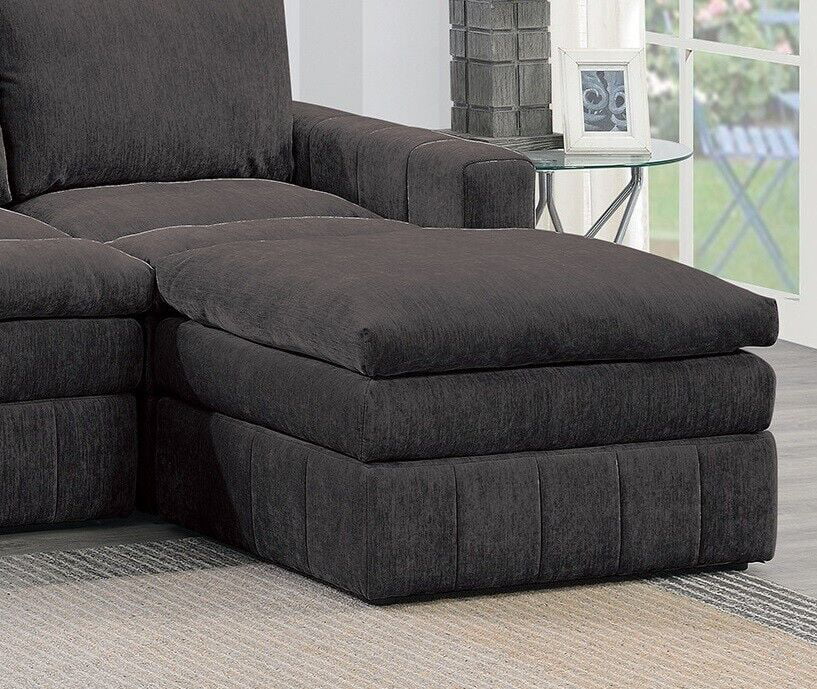 Plush Cushion 6pc Modular Sectional Set with Ottoman B8138