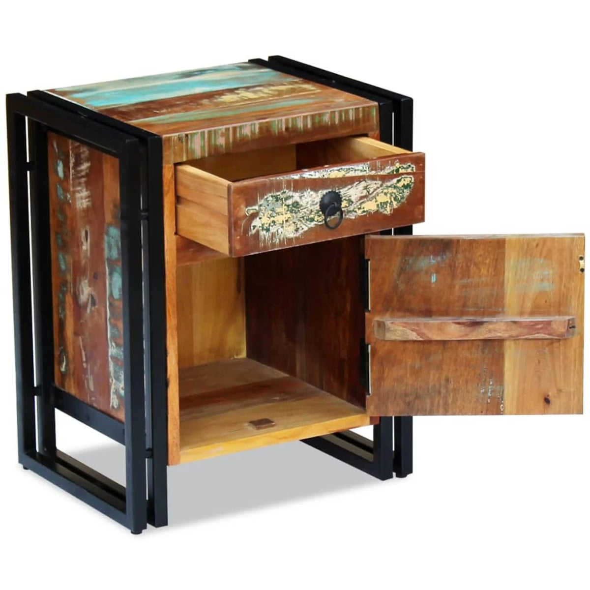 Reclaimed Wood Nightstand with Storage Drawer N745633