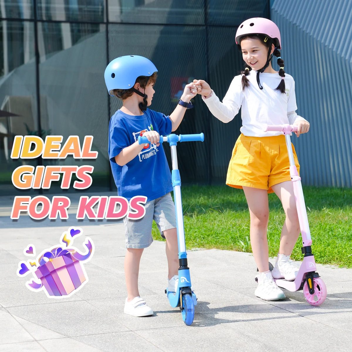 Electric Scooter for Kids, 5 mph, Adjustable Height, Lightweight, Blue Z309