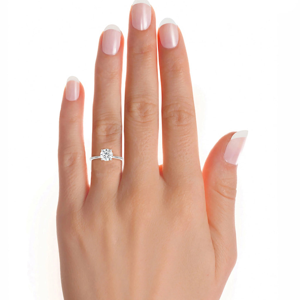 14k White Gold Solitaire Engagement Ring L3209