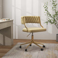 Velvet Office Desk Chair with Hand Woven Backrest Q291565