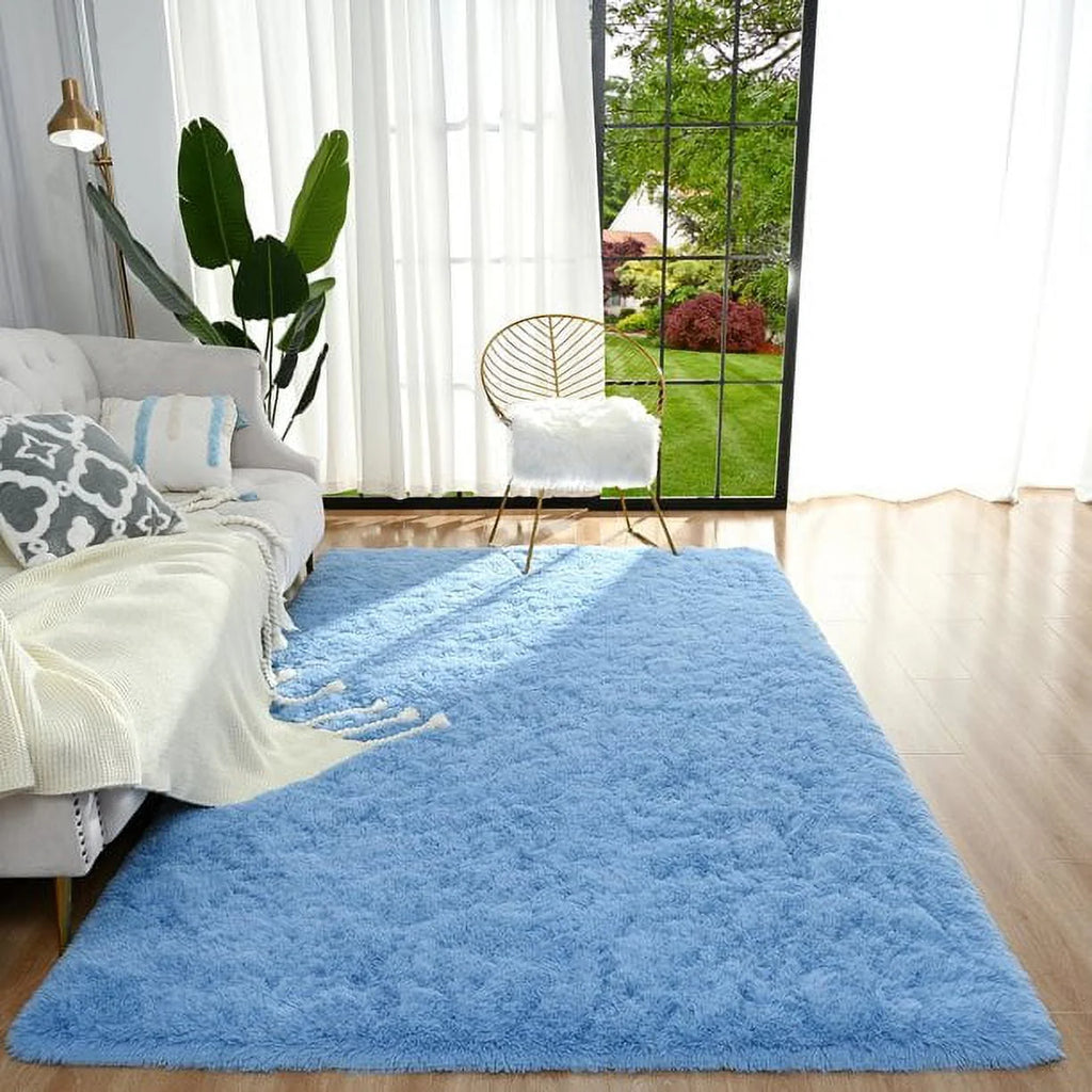 Super Soft Shaggy Area Rug 5'x8' Black P45900