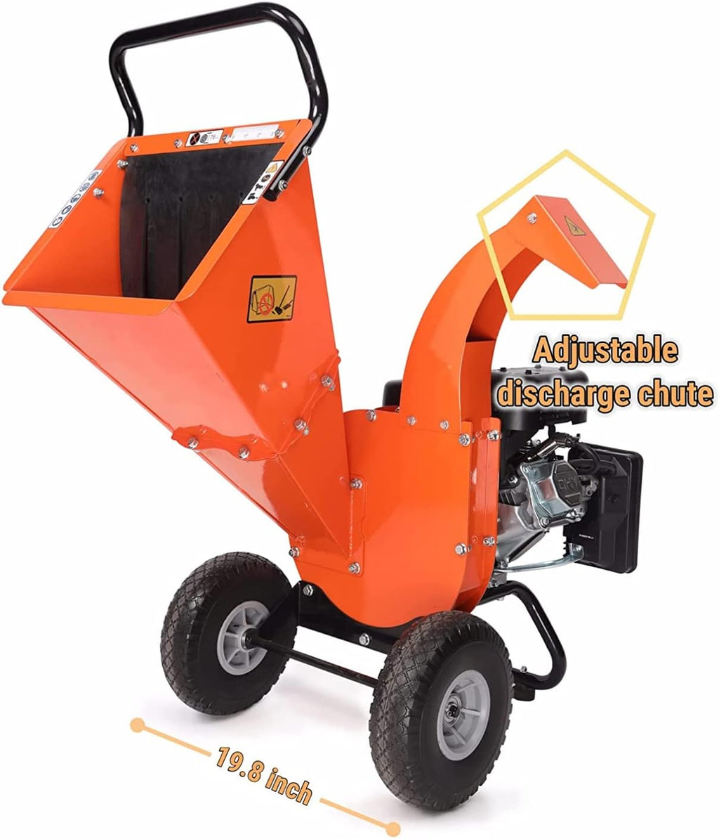 Mini Wood Chipper Shredder Mulcher, 7 HP 212cc Gasoline Engine, 3" Max Wood Diameter X235417