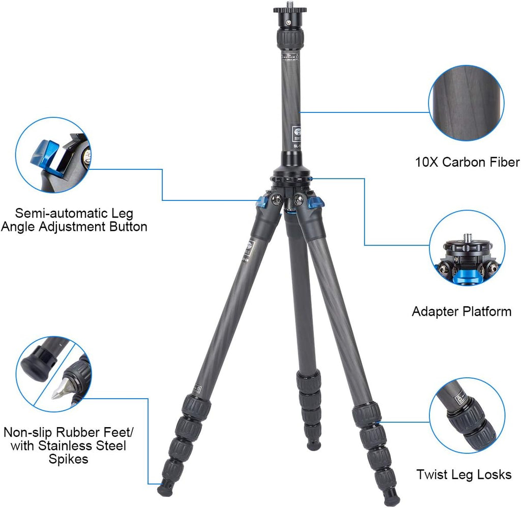 Carbon Fiber Tripod with Two-Section Center Column N8935