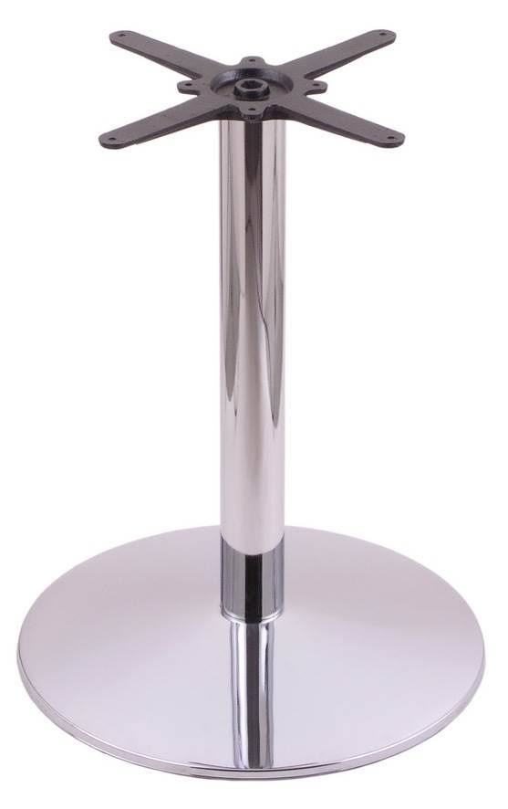 Chrome Cast Iron Table Height Base with 22x22 Round Foot R2687