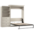 Queen Murphy Bed and Organizer with Drawers in White B9426