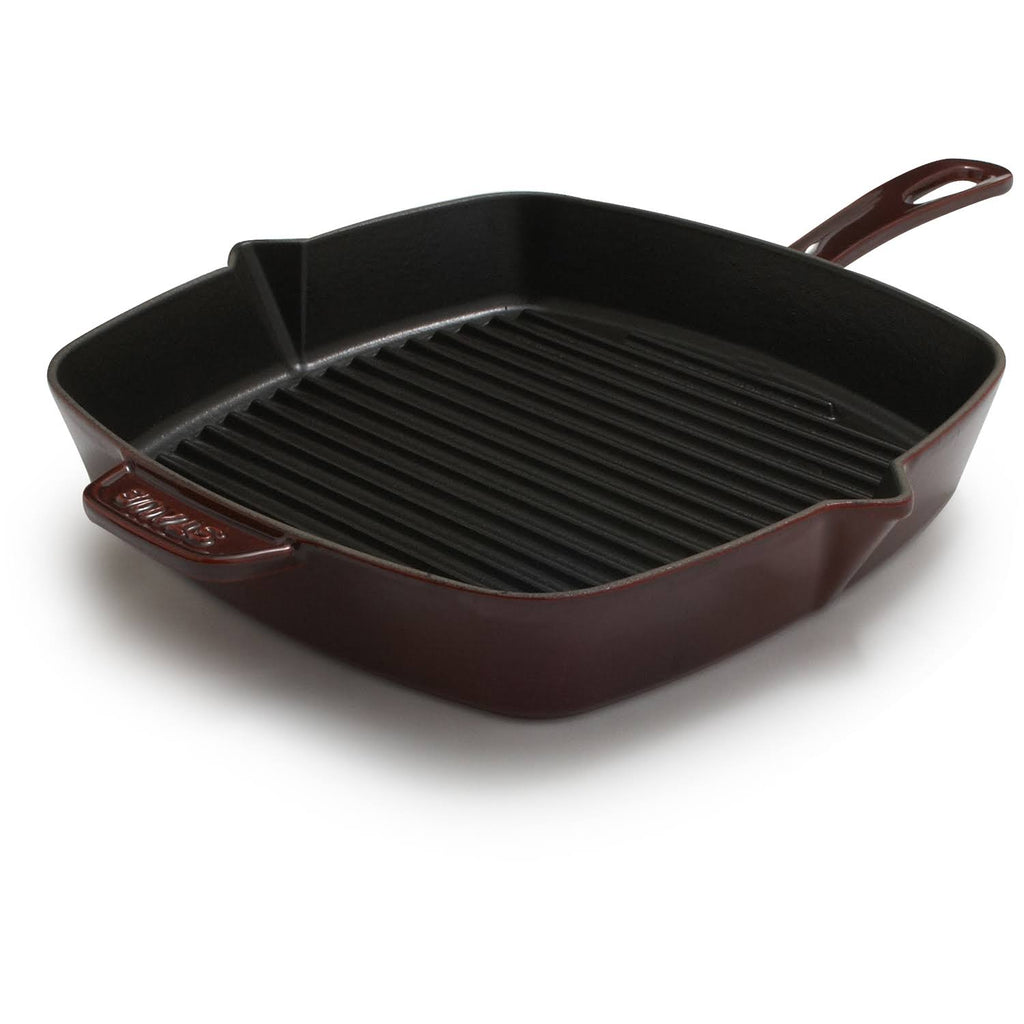 Cast Iron Square Grill Pan, 10-in, Grenadine Z610