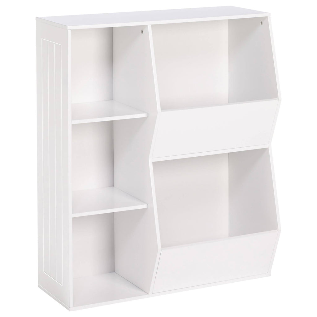 White 3-Cubby 2-Veggie Bin Floor Cabinet E6433