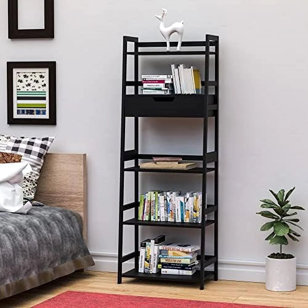 White Bookshelf with Drawers C15942