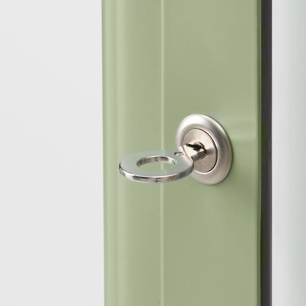 Pale Gray-Green Glass-Door Cabinet K5106