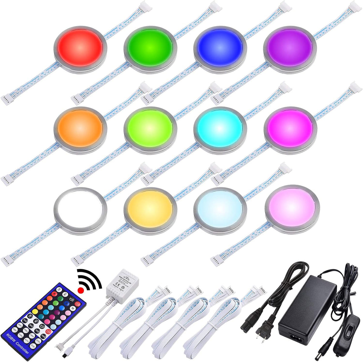 RGBW Under Cabinet LED Lighting Kit, 8 Lights U964748