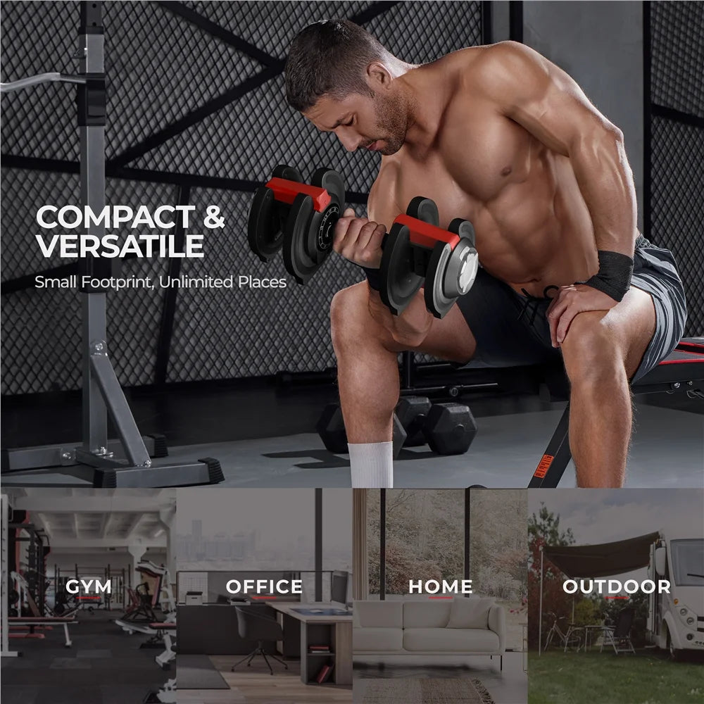 3-40lb 12-in-1 Quick-adjust Dumbbell Weights K627376