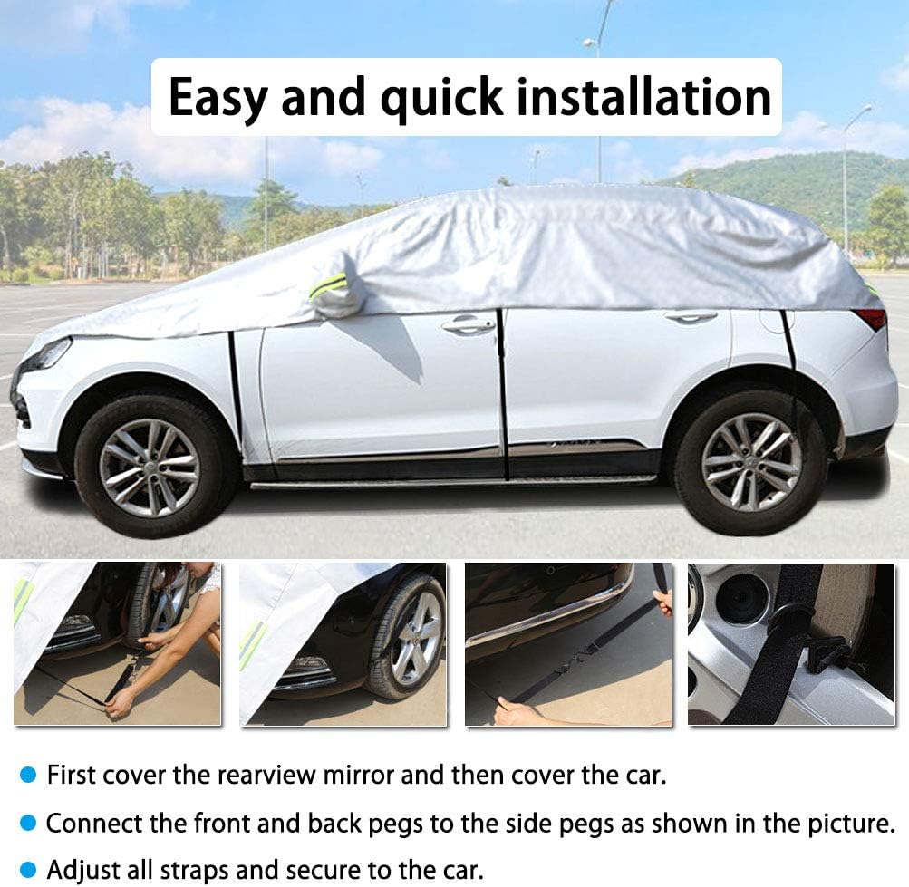 Half Car Cover with Cotton Waterproof Universal Fit Hatchback Length 158'' to 173'' N789610