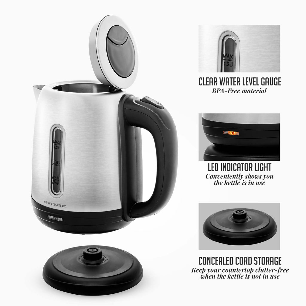 Stainless Steel Electric Kettle 1.2 Liter with Auto Shut-Off A7902