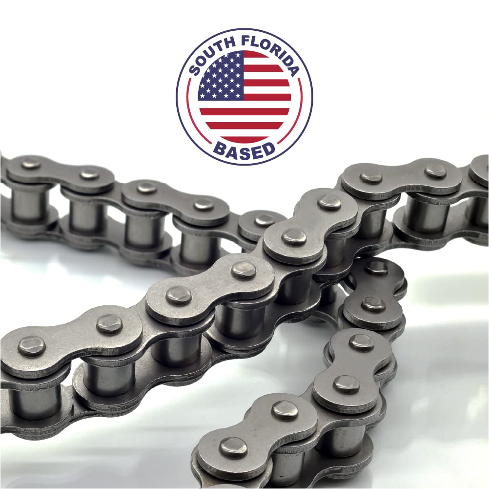 50 Feet Carbon Steel Roller Chain with Connecting Links Z796505