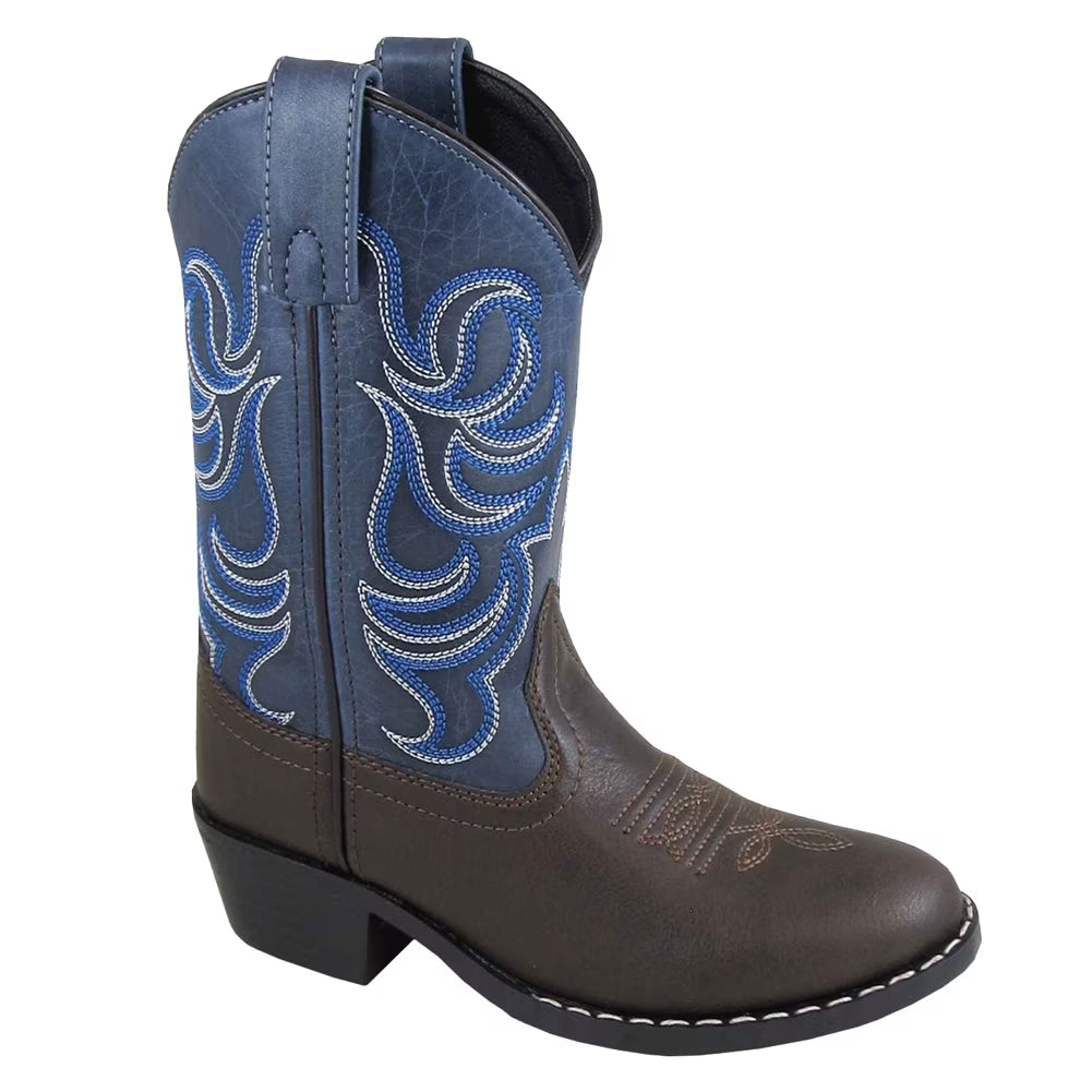 Brown/Navy Kids Western Boots G6214