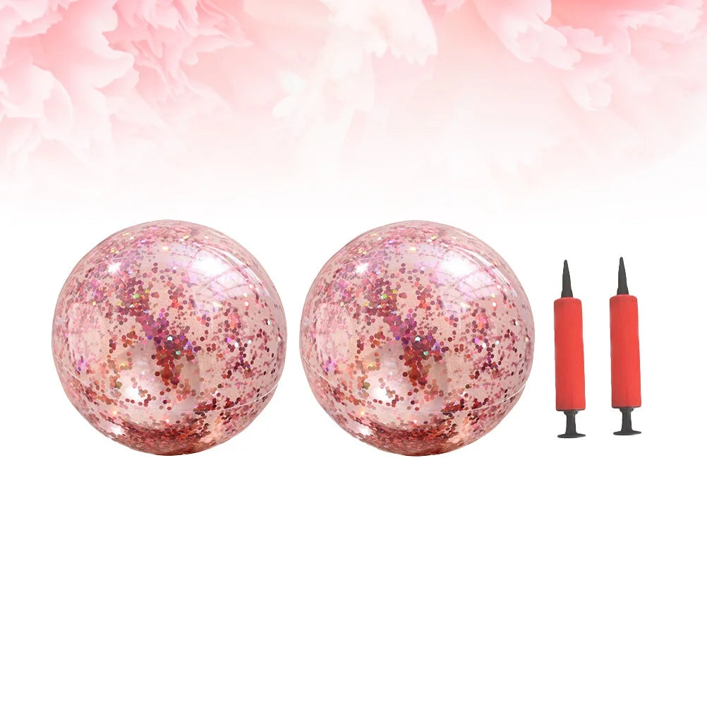 4 Pcs Glitter Ball and Pump Set S31155