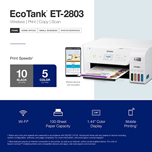White Wireless All-in-One Supertank Printer J683