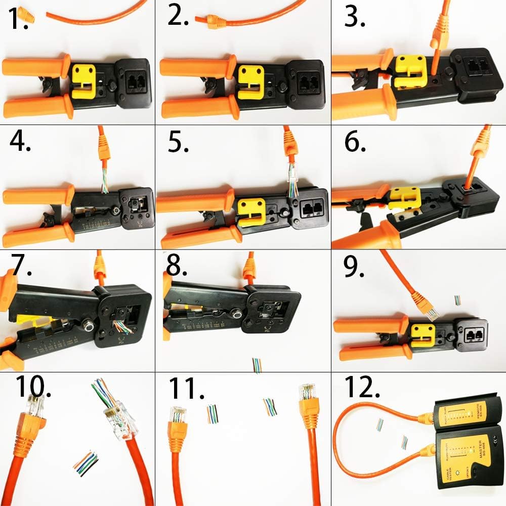 13 in 1 Network Repair Kit with RJ45 Crimp Tool and Cable Tester W2256