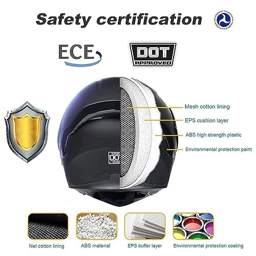 Flip up Front Motorcycle Helmet, Night Vision Modular Integrated Helmet, Lightweight Helmet U674
