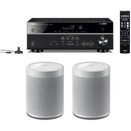 Black 5.1-Channel Network AV Receiver with 2 Wireless Speakers A759839