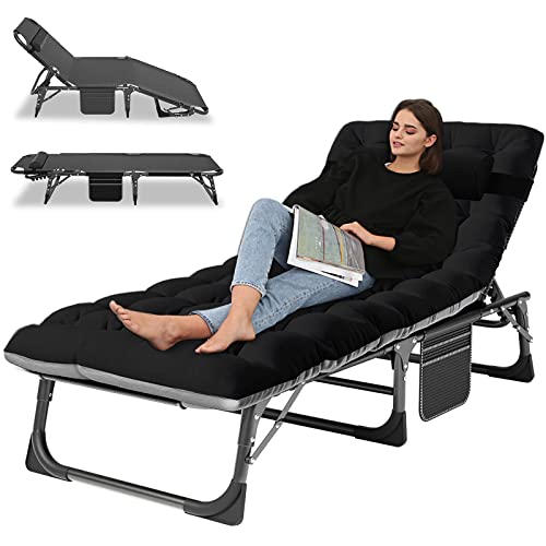 Adjustable 4-Position Folding Camping Cot with Pillow Y134858