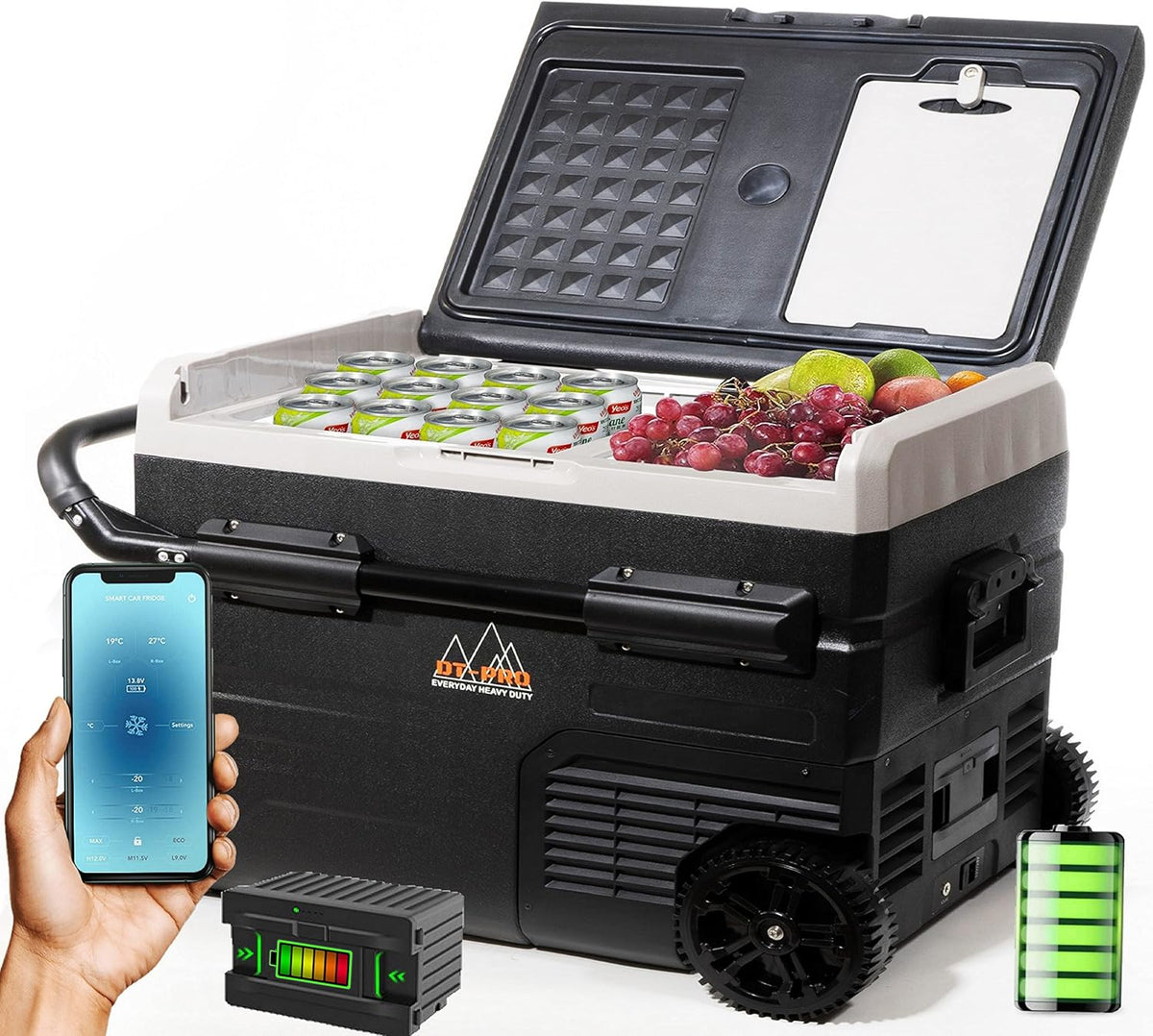Battery Operated Portable Camping Fridge with Wheels J5817